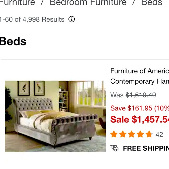 Queen sleigh bed - Picture 1 of 1